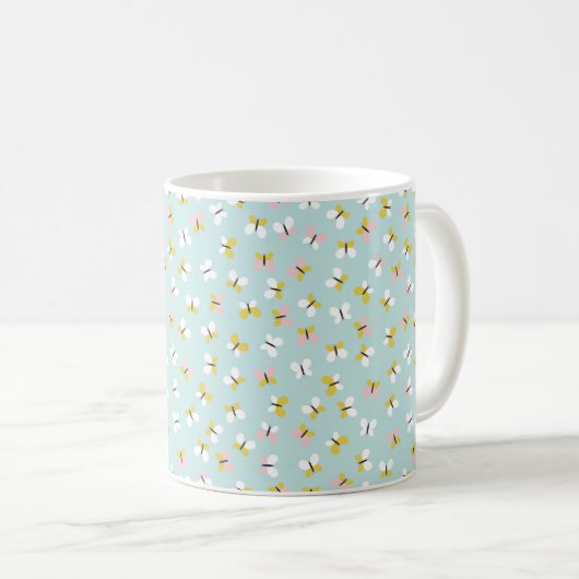 Butterfly And Floral Pattern Kaffeetasse (VorderseiteRechts)