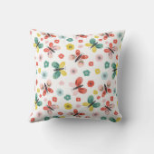Butterfly And Floral Pattern  Kissen (Rückseite)