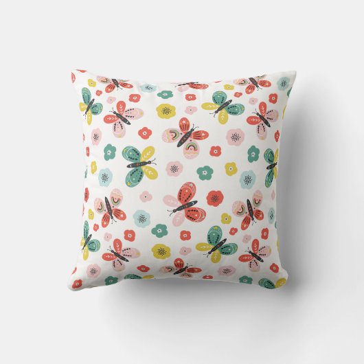 Butterfly And Floral Pattern  Kissen (Rückseite)