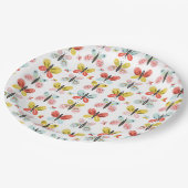 Butterfly And Floral Pattern  Pappteller (Schrägansicht)