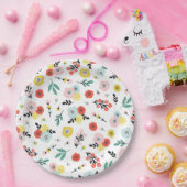 Butterfly And Floral Pattern  Pappteller (Party)