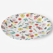 Butterfly And Floral Pattern  Pappteller (Schrägansicht)