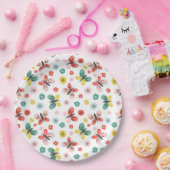 Butterfly And Floral Pattern  Pappteller (Party)