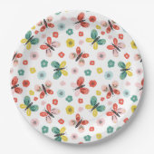 Butterfly And Floral Pattern  Pappteller (Vorderseite)