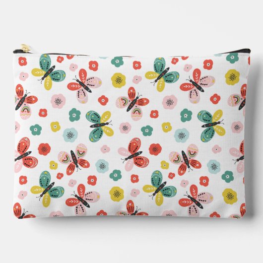 Butterfly And Floral Pattern  Zubehörtasche (Vorderseite)