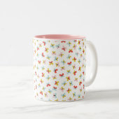 Butterfly And Floral Pattern  Zweifarbige Tasse (VorderseiteRechts)