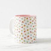 Butterfly And Floral Pattern  Zweifarbige Tasse (Vorderseite Links)