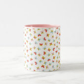 Butterfly And Floral Pattern  Zweifarbige Tasse (Mittel)
