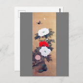 Butterfly and Peony Blume, Watanabe Seitei Postkarte (Vorne/Hinten)