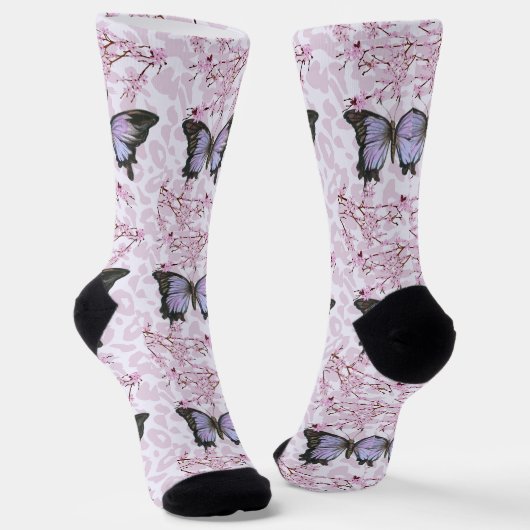 butterfly and pink socken (Gewinkelt)