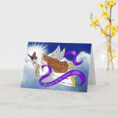 Butterfly Angel Karte (Gelbe Blume)