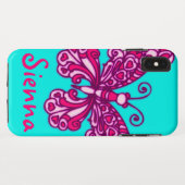 Butterfly aqua pink whimissis Grafik Case-Mate iPhone Hülle (Rückseite (Horizontal))