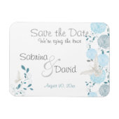 Butterfly Aquamarin Blue Chrysanthemas Save the Da Magnet (Horizontal)
