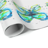 Butterfly Aquarell-Aquarell Geschenkpapier (Rolleneckpunkt)