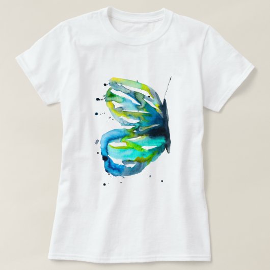 Butterfly Aquarell-Aquarell T-Shirt (Design vorne)