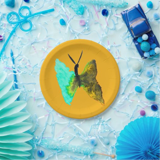Butterfly Aquarell hübsch Pappteller (Party)