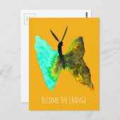 Butterfly Aquarell hübsch Postkarte (Vorne/Hinten)