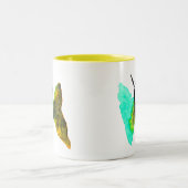 Butterfly Aquarell hübsch Zweifarbige Tasse (Mittel)