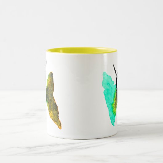 Butterfly Aquarell hübsch Zweifarbige Tasse (Mittel)