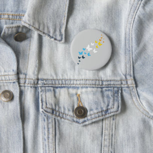 Butterfly AroAce Pride - AroAce Flag Colors Button