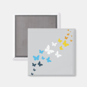 Butterfly AroAce Pride - AroAce Flag Colors Magnet (Vorderseite/Rückseite)