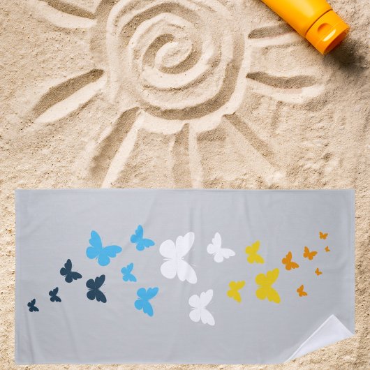 Butterfly AroAce Pride - AroAce Flag Colors Strandtuch