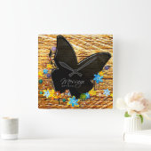 Butterfly Art 25 Clock Quadratische Wanduhr (Zuhause)