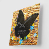 Butterfly Art 25 Clock Quadratische Wanduhr (Winkel)