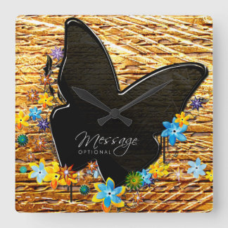 Butterfly Art 25 Clock Quadratische Wanduhr