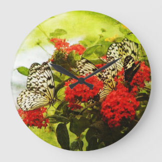 Butterfly Art 27 Wall Clocks & Numeral Options Große Wanduhr