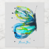Butterfly Art Aquarell Weinetikett (Einzelnes Label)