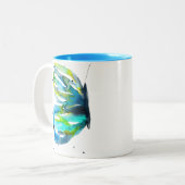 Butterfly Art Aquarell Zweifarbige Tasse (Vorderseite Links)
