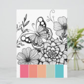 Butterfly Art Card Bildungs-Farbtheorie Einladung (Stehend Vorderseite)