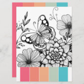 Butterfly Art Card Bildungs-Farbtheorie Einladung (Vorne/Hinten)