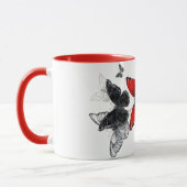 "Butterfly Art Coffee Tasse, Red Accent, Einzigart Tasse (Links)