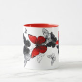 "Butterfly Art Coffee Tasse, Red Accent, Einzigart Tasse (Zentrum)