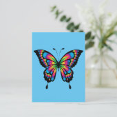 BUTTERFLY ART COLORFUL Postcard Postkarte (Stehend Vorderseite)