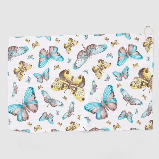 Butterfly Art Drawing Golfhandtuch (Horizontal)