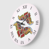 Butterfly Art Drawing Große Wanduhr (Winkel)