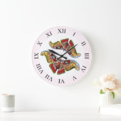 Butterfly Art Drawing Große Wanduhr (Zuhause)