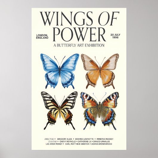 Butterfly Art Exhibition Poster 'Wings of Power' (Vorne)