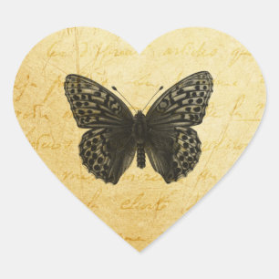 Butterfly Art Herz-Aufkleber