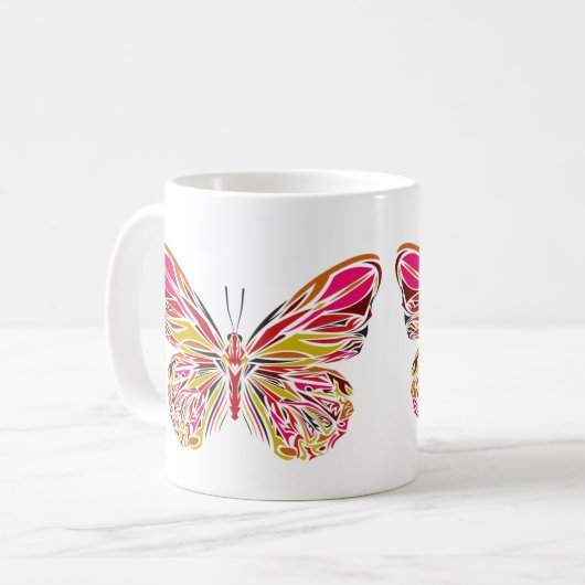 Butterfly Art Kaffeetasse (Vorderseite Links)