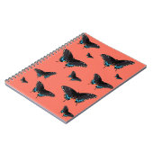 Butterfly Art Monarch Prints Pink Butterfly Transm Notizblock (Linke Seite)