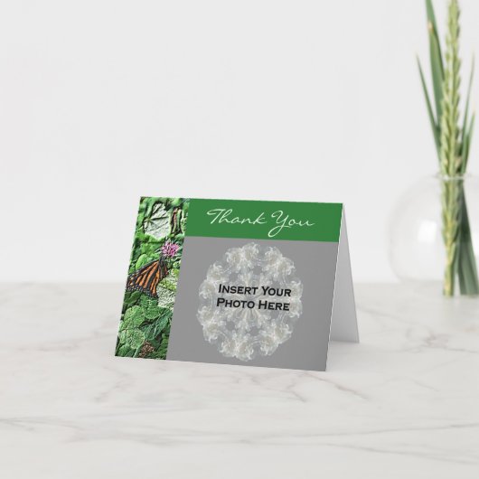 Butterfly Art Personalisiertes Foto Dankeskarte (Vorderseite)