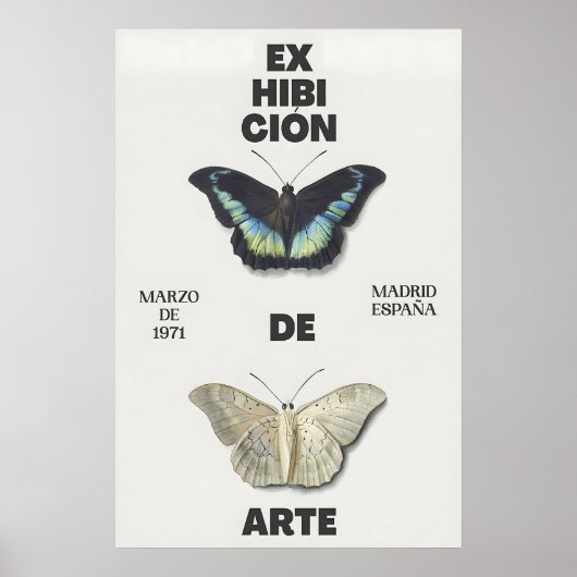 Butterfly Art Print 1971 Madrid Exhibition Poster (Vorne)