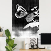 Butterfly Art | Schwarz und Weiß Poster (Heimbüro)