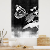 Butterfly Art | Schwarz und Weiß Poster (Küche)