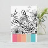 Butterfly Art Therapy Farbkarten Einladung (Stehend Vorderseite)