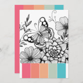 Butterfly Art Therapy Farbkarten Einladung (Vorne/Hinten)